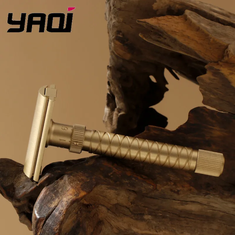 

Бритва Yaqi Brass V2 из 100% латуни, регулируемая, длина 90 мм, диаметр 12 мм — The Final Cut