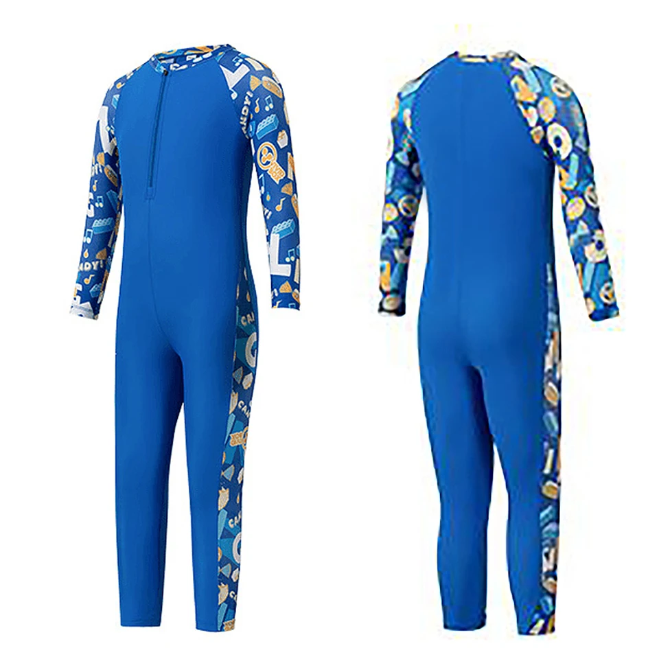 بدلة سباحة للأطفال من Rash Guard للحماية من الشمس وسحاب ثوب سباحة من عمر 4 إلى 14 سنة للفتيات والأولاد بعامل حماية من أشعة الشمس 50+، بدلة سباحة