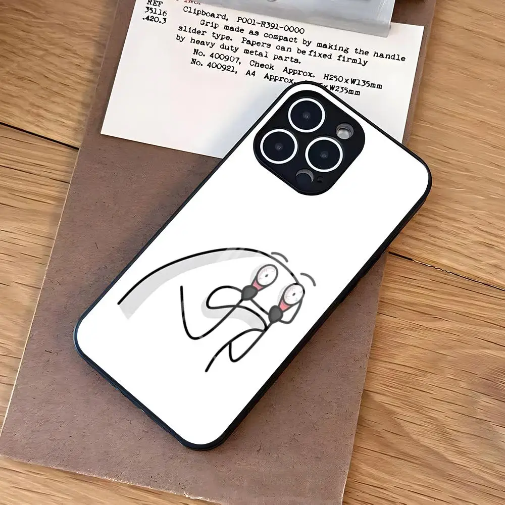 Niedliche Handyhülle mit Blumenmuster für iPhone 17 Air 16 E Pro Max 15 14 13 Mini 12 Pro 11 Max Plus Schwarze Glasabdeckung