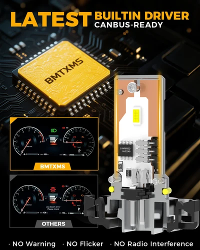 Imagen 2 del producto BMTxms 2 uds PSX24W luz antiniebla LED para coche H16 5202 2504 bombilla automática lámpara antiniebla 5530 Chip CSP 8SMD 20000LM 3000K dorado amarillo blanco 6500K