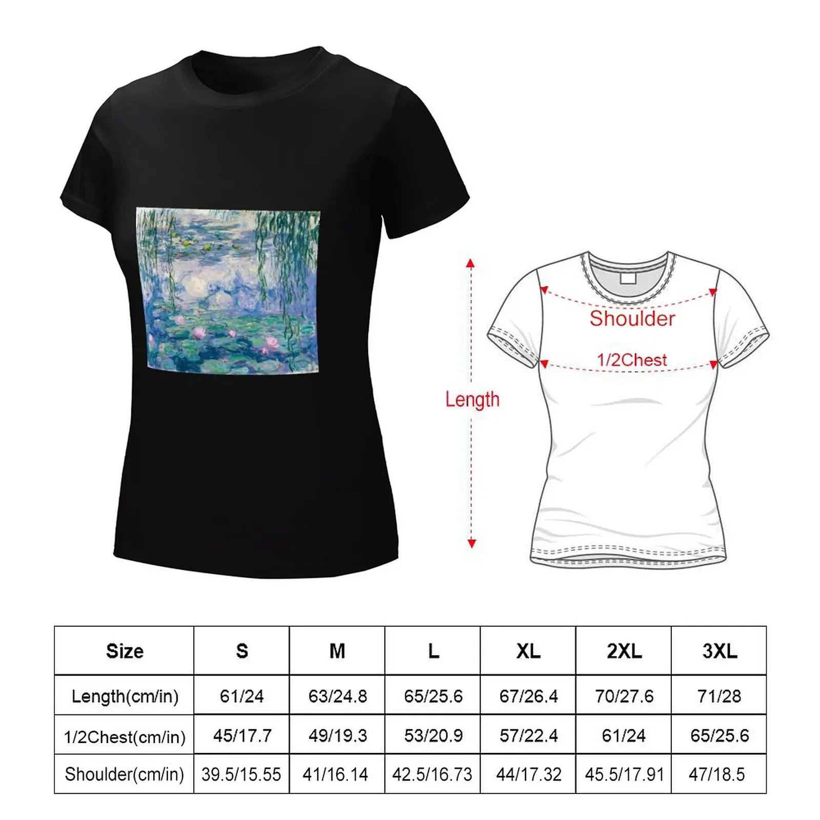 Water Lilies Claude Monet Fine Art T-Shirt korean fashion aesthetic clothes hippie clothes vintage clothes Women clothing