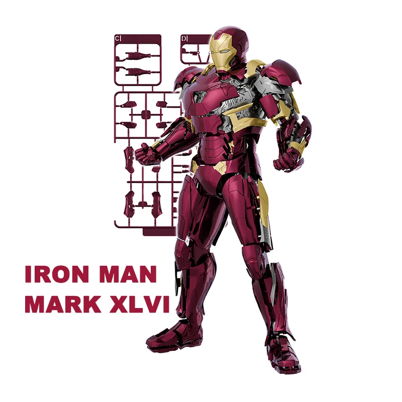 Figurine articulée Fondjoy Iron Man MK46 Marvel, modèle assemblé, échelle 1/12, en ABS, jouets articulés, décorations de bureau, cadeaux de Noël pour garçons