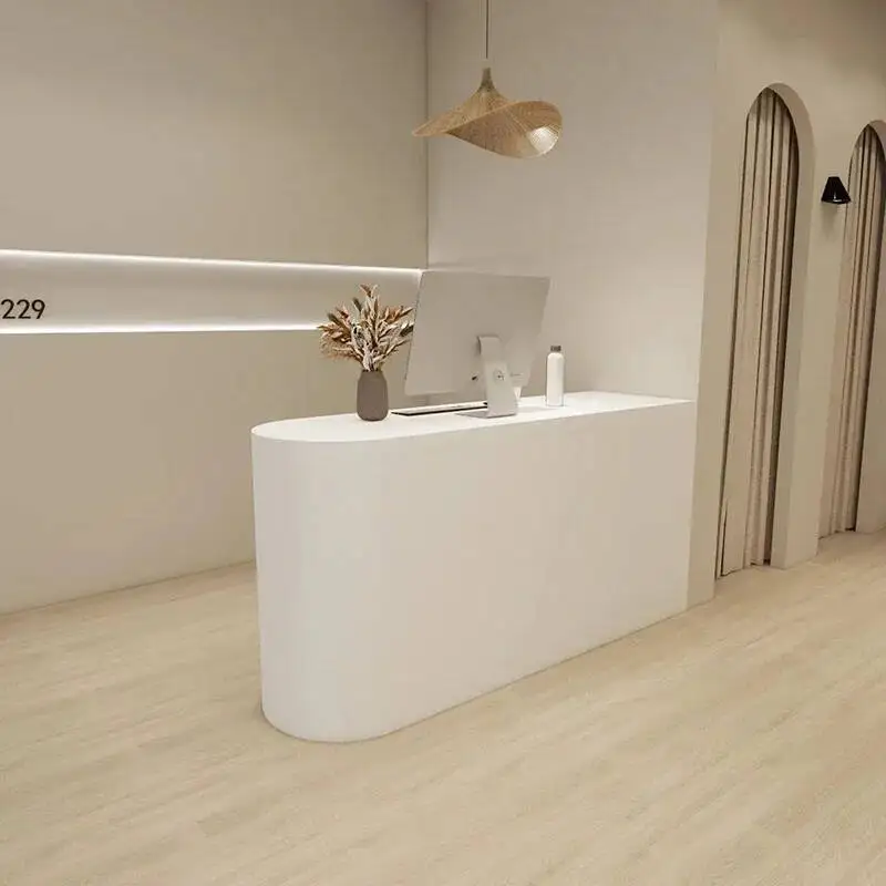 

Reception Desks Originality Nordic Simple White Design Beauty Salon Reception Desks Outfit Shop Salon Furniture Recepción FYRD