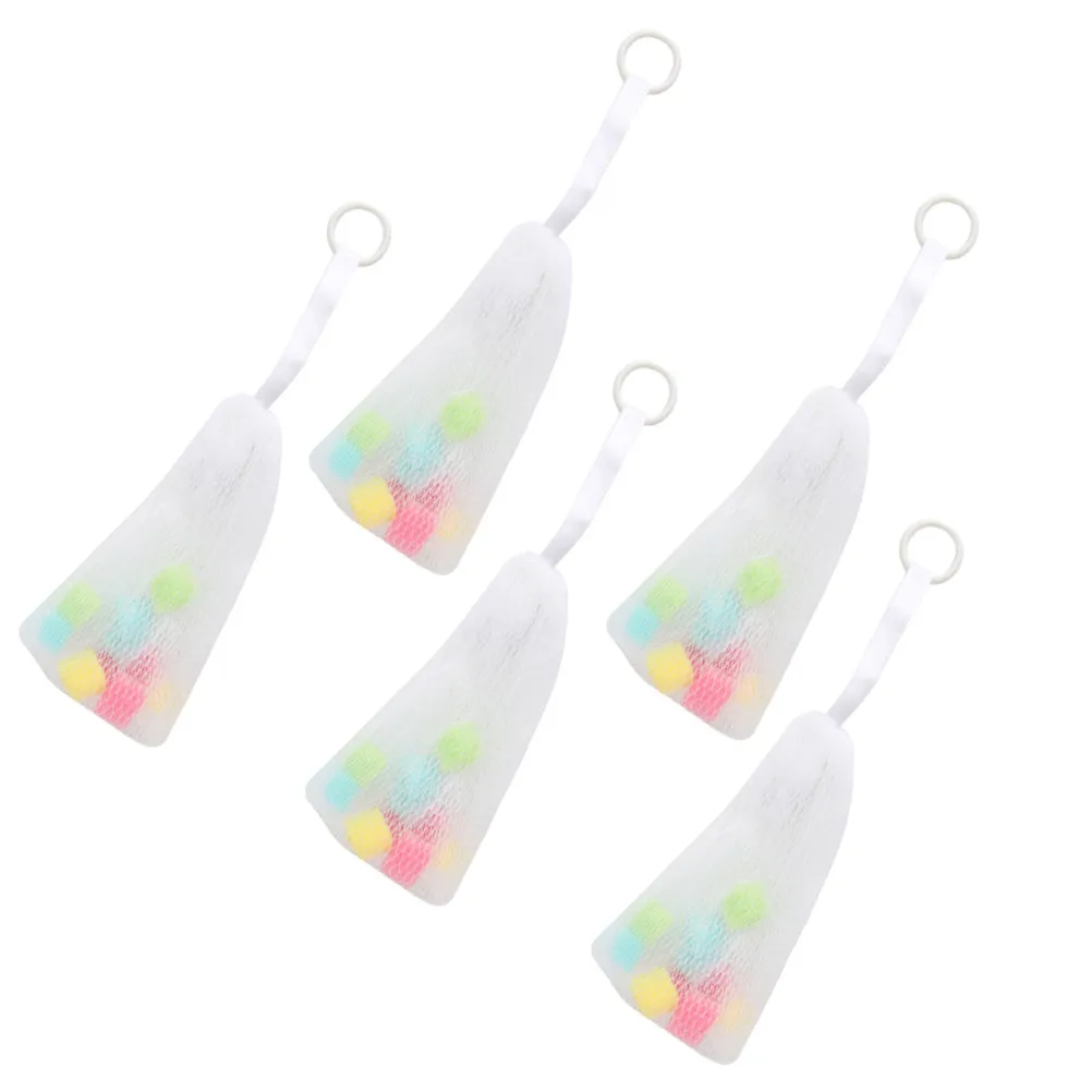 

5Pcs Bubbling Net Sponge Hanging Soap Bag Foaming Bubble Maker Efficient Shower Cleanser for Handmade Facial Shampoo