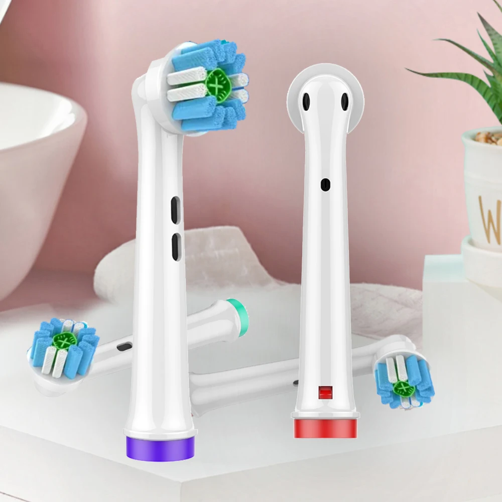 Cabezales de repuesto compatibles con Oral B, cabezales de repuesto de cepillo de dientes eléctrico genérico blanco 3D