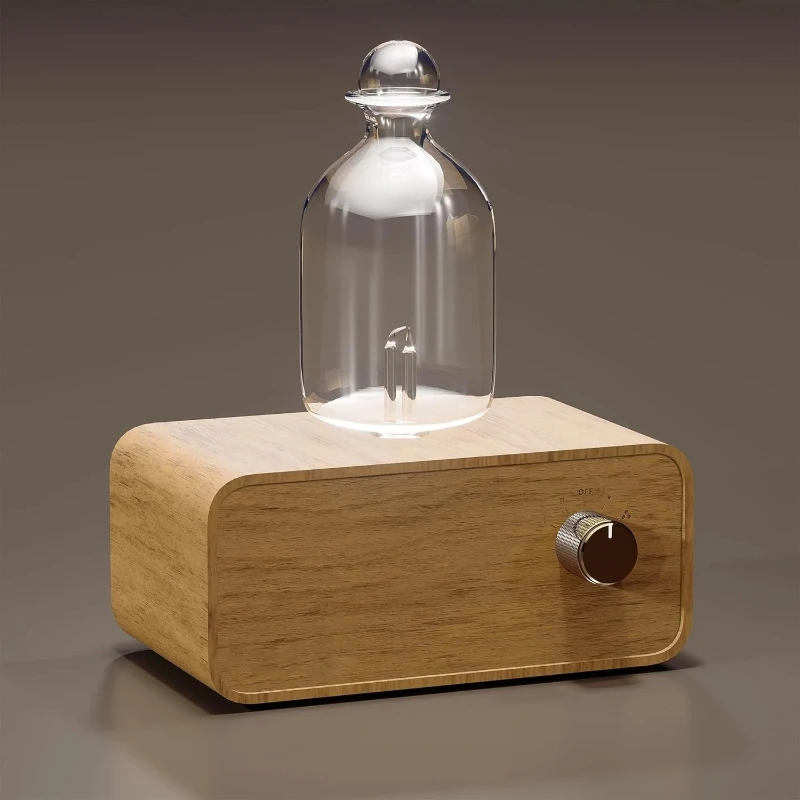 Rechargeable Essential Oil Diffuser Waterless Nebulizing Diffuser Electric Smell for Home Office Wood and Glass Aroma Diffuser