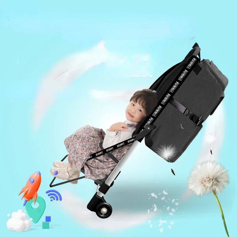 Folding Lightweight Baby Strollers, Can Sit and Lie Kids Travel Stroller Buggy Collapsible Portable Trolley Backpack Baby Cars