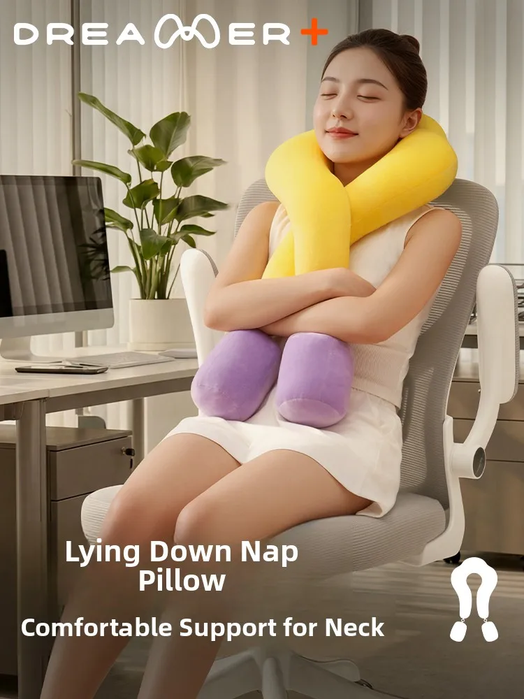 Nap Time U-Shaped Pillow for Office Chair Mobile Phone Resting Headrest Neck Support Pillow Modern Simple Style Detachable Cover