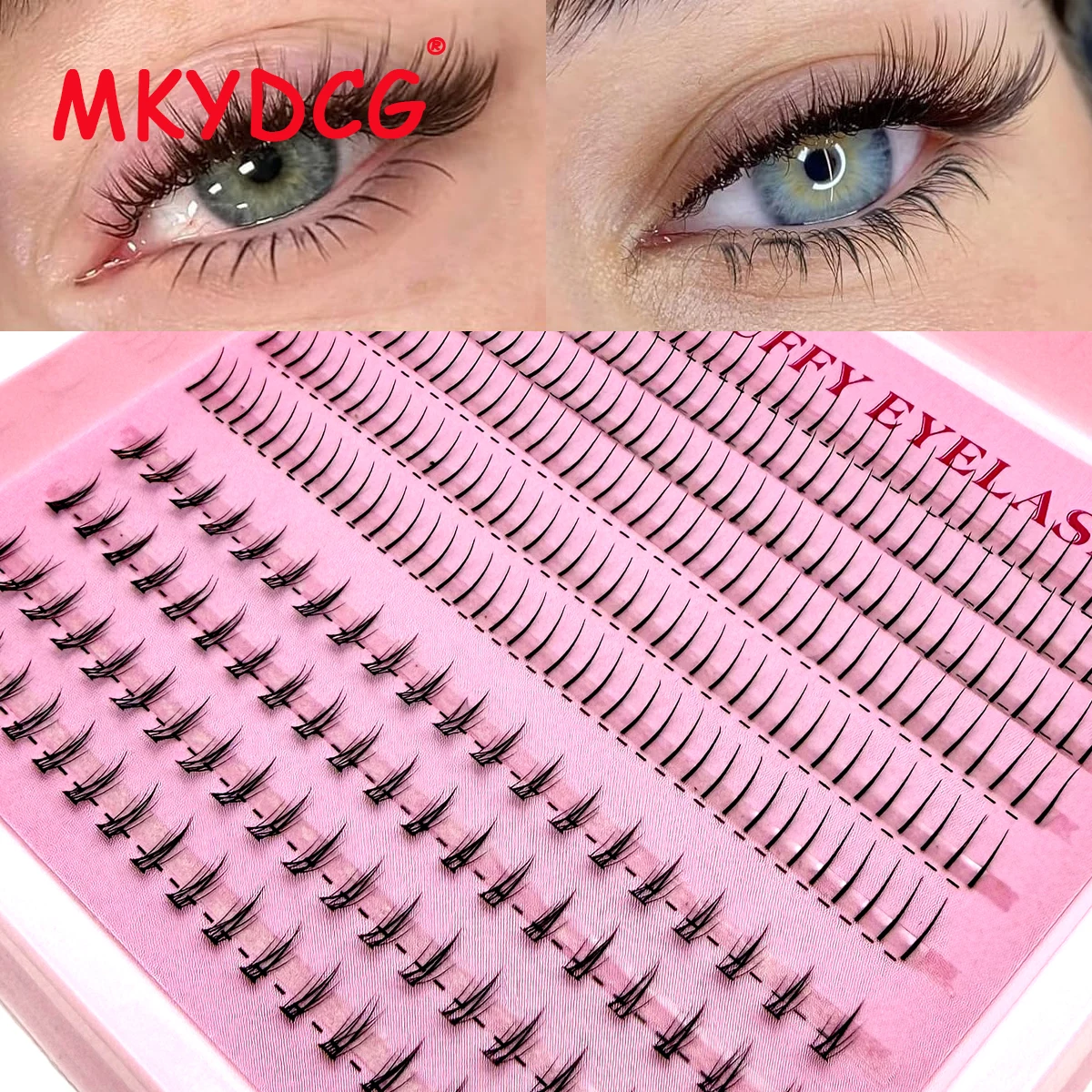 Ciglia inferiori naturali sotto l'estensione delle ciglia Ciglia personali Ciglia inferiori Trucco Grappolo individuale Innesto Ciglia finte