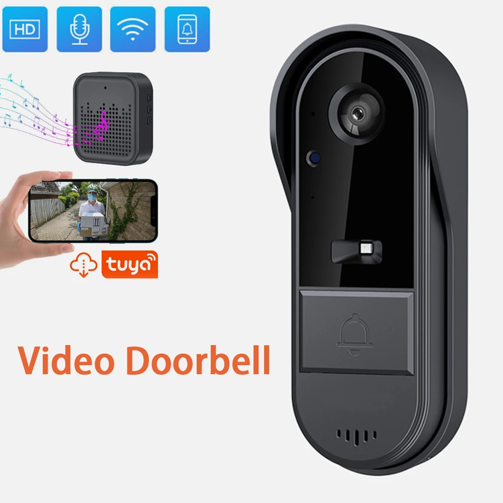 

Tuya Smart WiFi уличный дверной звонок камера беспроводной водонепроницаемый визуальный домофон HD детектор движения ночного видения