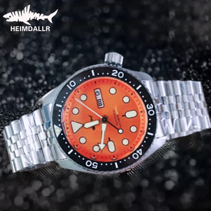HEIMDALLR Skx007 Herrenuhr NH36 Uhrwerk Sharkey Keramiklünette 200 m wasserdicht Saphir automatische mechanische Taucheruhr für Herren