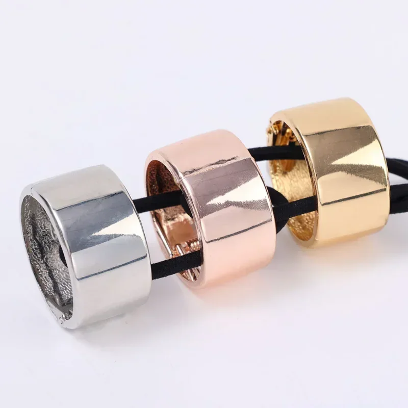 Fashion Vintage Metal Ponytail Holder Buckle Elastic Clip Hair Rope Fashion Simple Hair Ties Rings Rubber Band Hair Accessories