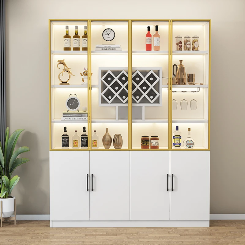 

Outdoor Bar Accessories Whiskey Showcase Antique Furniture Portable Shelves Wine Decoration Cabinet Luxury Vitrine Full Rack