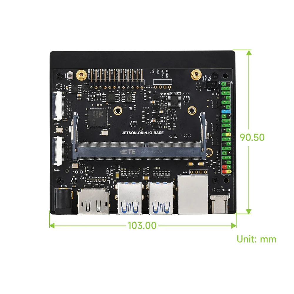 Waveshare Placa de desarrollo Jetson Orin Nano/NX basada en Jetson Orin Nano y Jetson Orin NX module