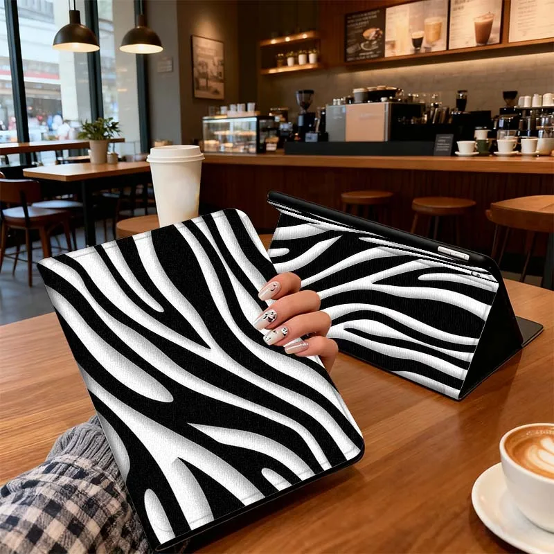 

Black Red Striped Art Pattern For Xiaomi Mi Redmi Poco Pad 2 4 5 7S 6S 6 7 8 Max Plus Ultra SE Pro K 2025 Tablet Case