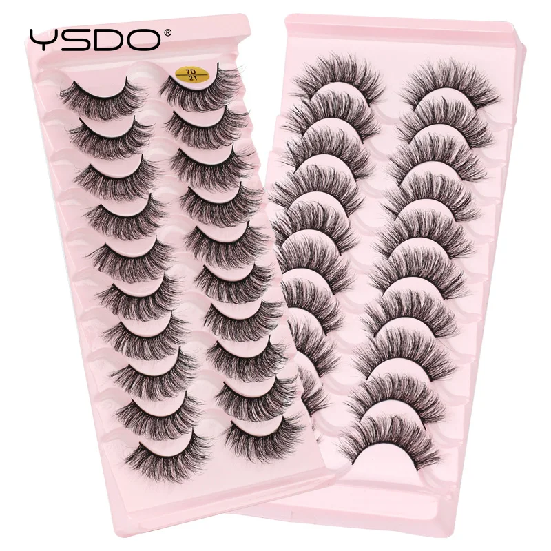 YSDO รัสเซีย Strip Lashes 3/10 คู่ 3D Mink Eyelashes Natural Mink Lashes Dramatic Messy ขนตาปลอมแต่งหน้าหนา Cilios