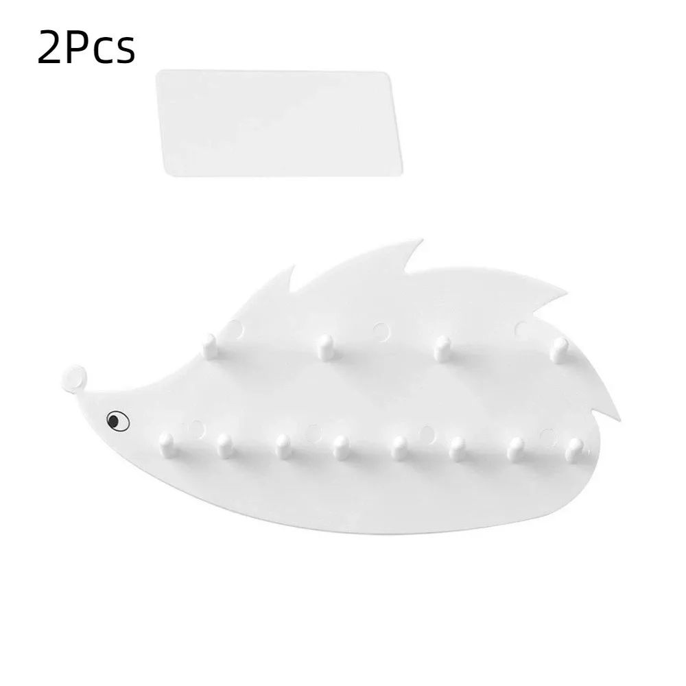 

2Pcs Punch-Free Jewelry Storage Rack Wall Mounted Seamless Hedgehog Jewelry Hook Decorative Dual Layer Sticky Hook