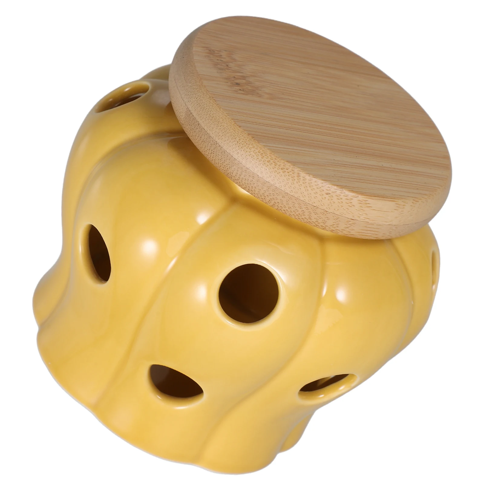 

Ceramic Garlic Ginger Storage Jars Large Capacity Kitchen Containers Hollow Design Fresh Keeper Ventilated Spice Organizers