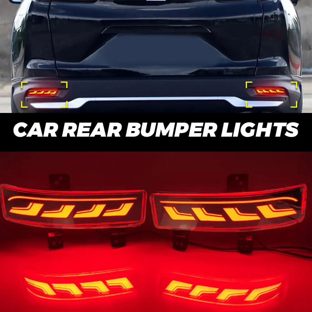 1 pair For Honda CRV CR-V 2021 2022 LED Rear Bumper Reflector Lights Dynamic Flowing Turn Signal Warning Brake Car Driving Lamp