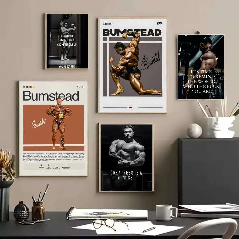 C_Chris Bumstead Fitness Motivational HD Linen Canvas Poster Wall Art Prints for Living Room Bedroom Office Home Decoration Gift
