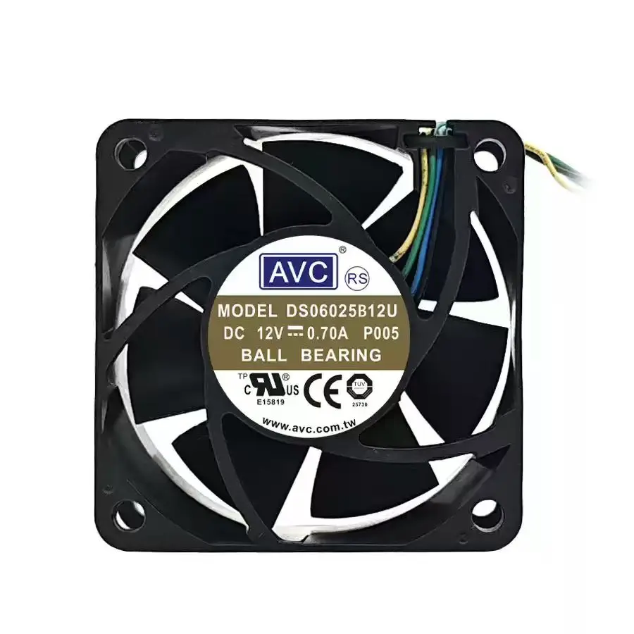 SLIDER For AVC DS06025B12U DC 12V 0.7A 6025 60x60x25mm 4-Pin PWM Ball Bearing Cooling Fan
