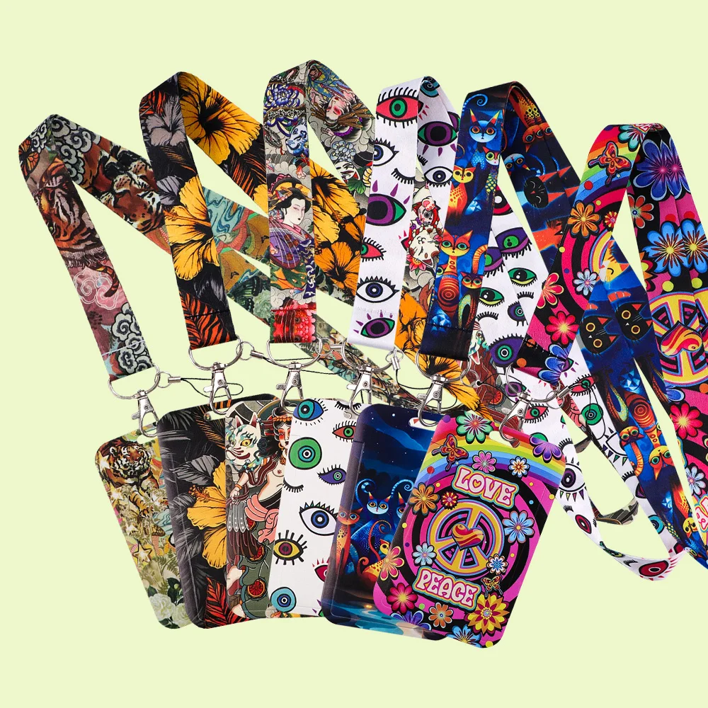 

Rainbow LGBT Cartoon Print Keychain Ribbon Lanyards for Keys ID Card Phone Straps Hanging Rope Lariat Phone Charm Badge Holder