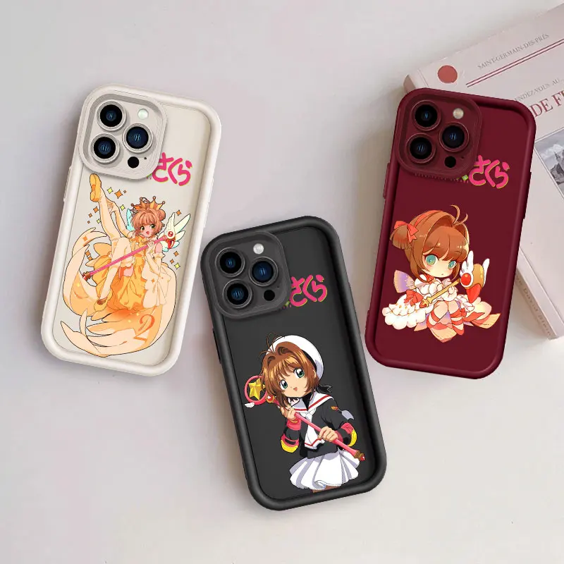 C-Card Captor Anime Cute Classical For Apple iPhone 15 14 13 12 11 XS XR X Pro Max Plus Soft Eye Ladder Phone Case