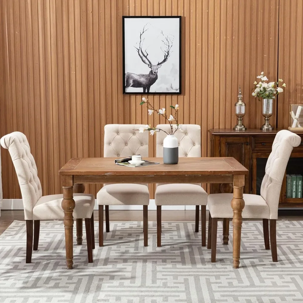 

dining chair ， Button Tufted Dining Chairs Set of 6, Accent Parsons Diner Chair Upholstered Fabric Dining Room Chairs