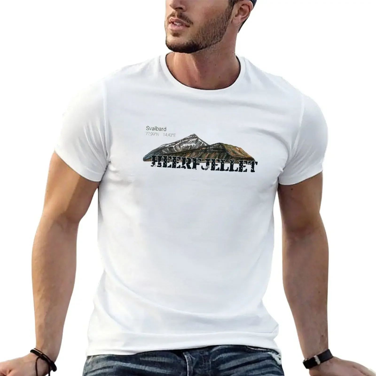 Arctic Svalbard mountains. Heerfjellet T-Shirt Blouse customs design your own t shirts for men cotton