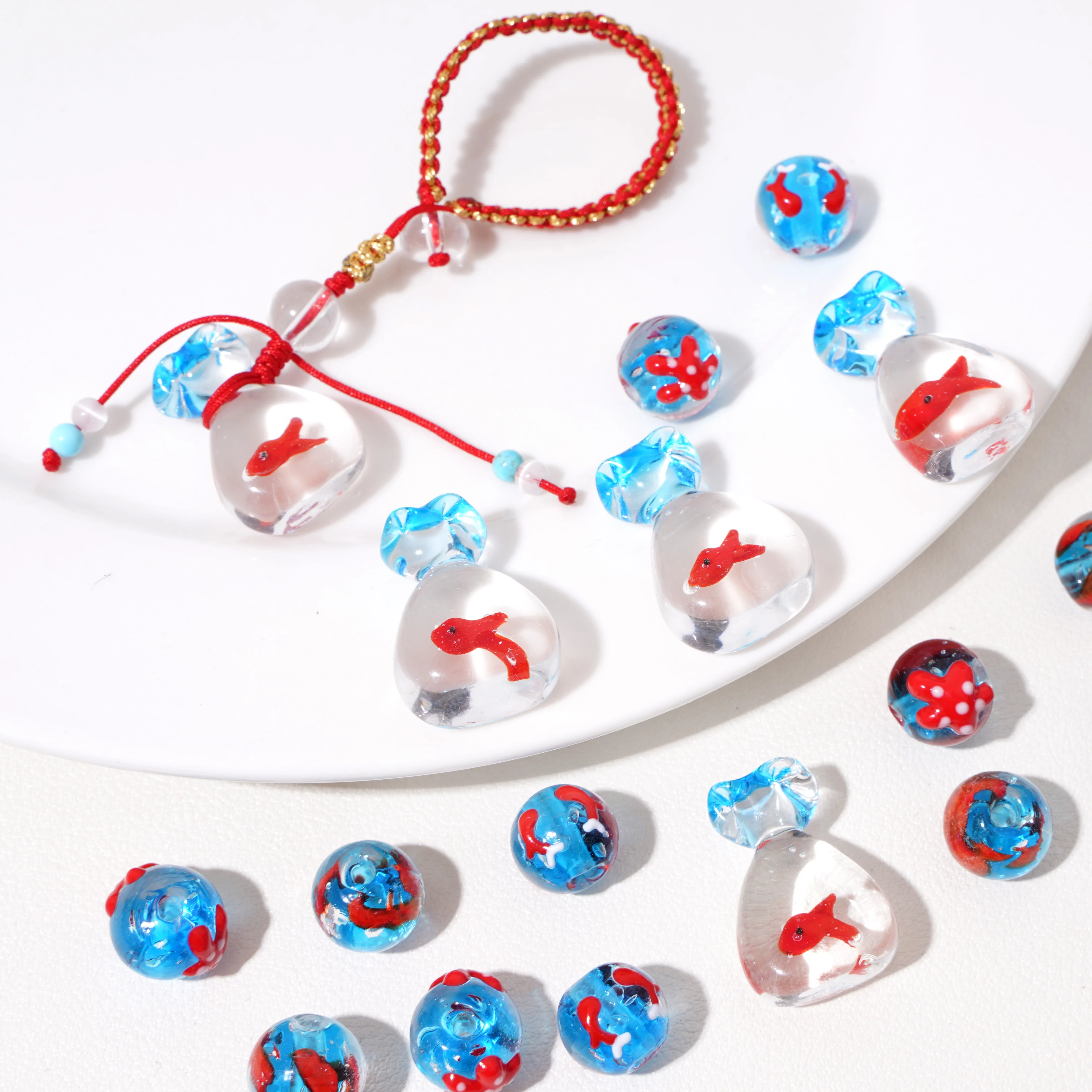 1Pc Colorful Fish Glass Bead Loose Spacer Bead Jewellery Making DIY Bracelet Necklace Charm Jewelry Making Materials Supplies