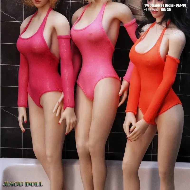 1/6 مقياس أنثى مثير ليوبارد طباعة البولكا نقطة ملابس السباحة عطلة بيكيني ارتداءها دمى الملابس نموذج ل 12 ''عمل أرقام الجسم #4