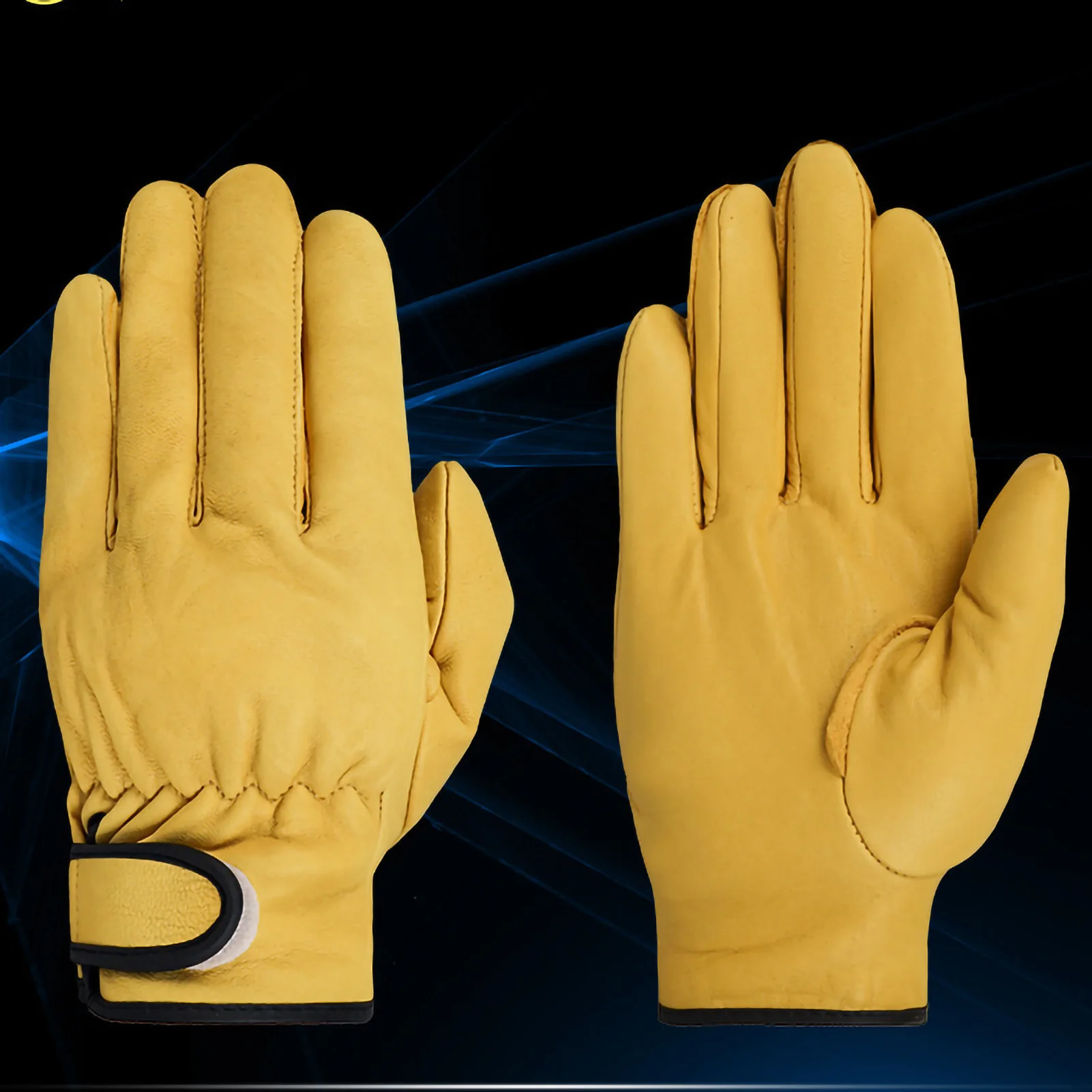 Zk30 Guantes de trabajo de cuero Protección laboral Resistente al desgaste Jardín Herramienta de protección para el trabajo diario XL Amarillo