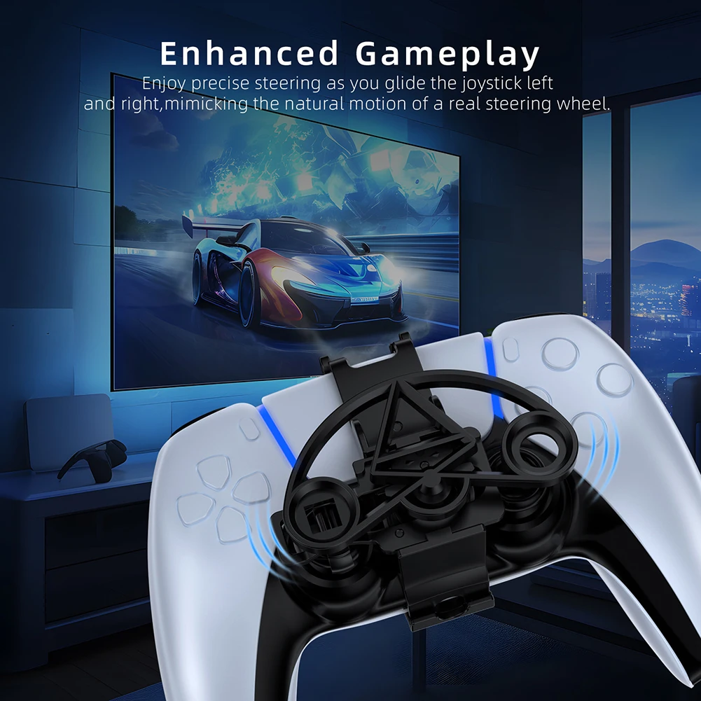 Mini Handle Steering Wheel for PS5 Controller Simulates Car Steering Wheel 3D Printing Racing Games Steering Wheel Replacement