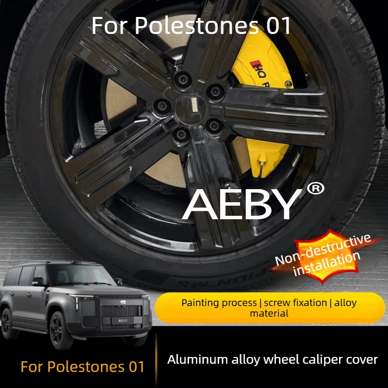 AEBY For Polestones 01 Wheel Caliper Covers,Aluminum Alloy Wheel Caliper Shell,Fake Big Brake Kit,car exterior decoration