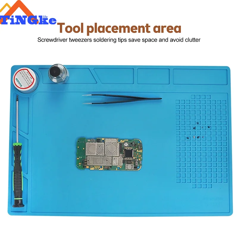 Welding Mat  Heat Insulation Working Pad Silicone Soldering Mat Soldering Work Station Pad For Phone Welding Repair Tool