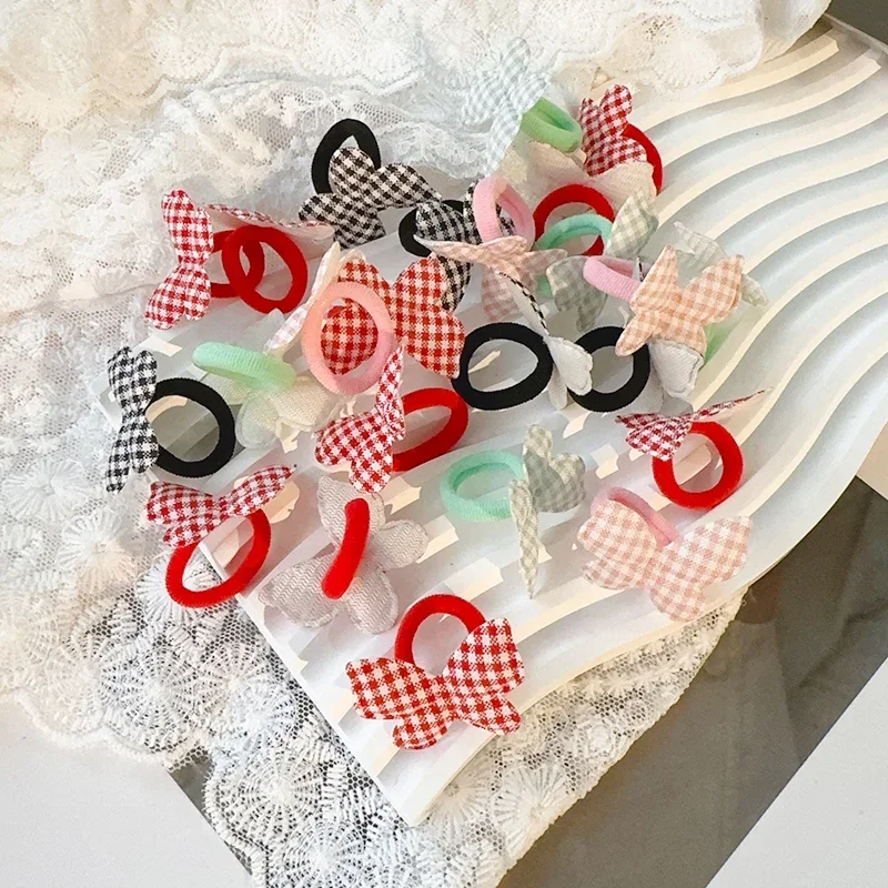 

10pcs/set Girls Butterfly Children Hairbands No Harm Hair Cartoon Towel Rope Ponytail Holder Kids Mini Rubber Band Headwear