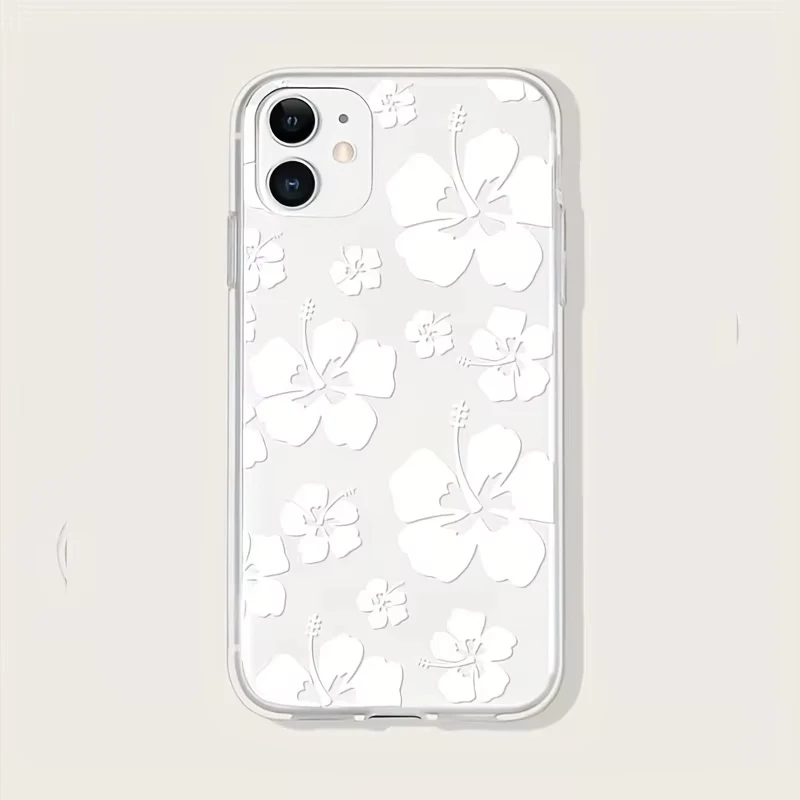 Funda de teléfono con flor de pétalo blanco para Samsung Galaxy S25 S24 S22 S23 Ultra Plus, funda transparente suave S22 + S23 + S24 + S25 +