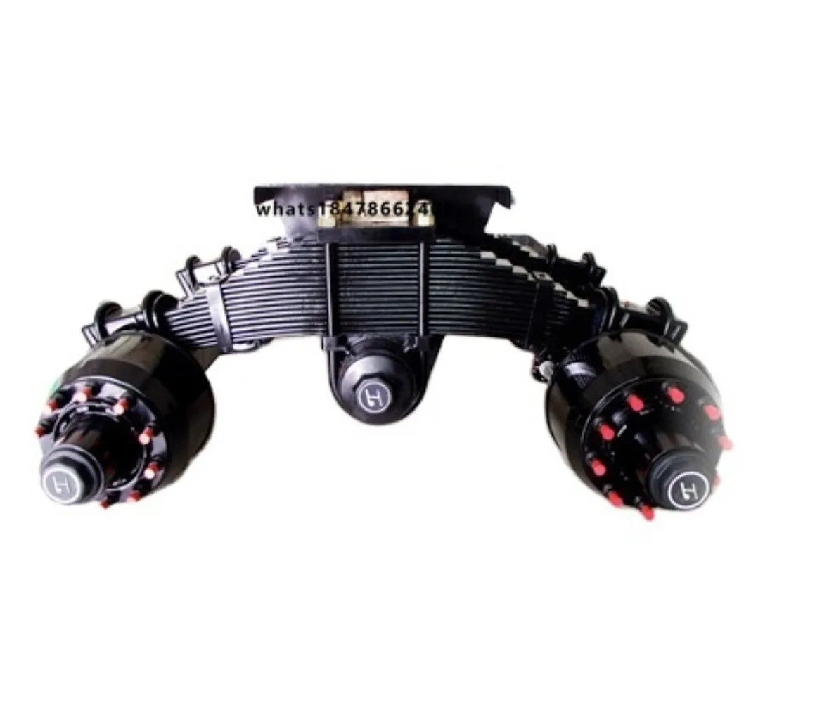 Heavy Duty 32T Germany Type Dump Truck Semi Trailer Parts Single Point 32T Bogie Suspension with Axle Steel Material