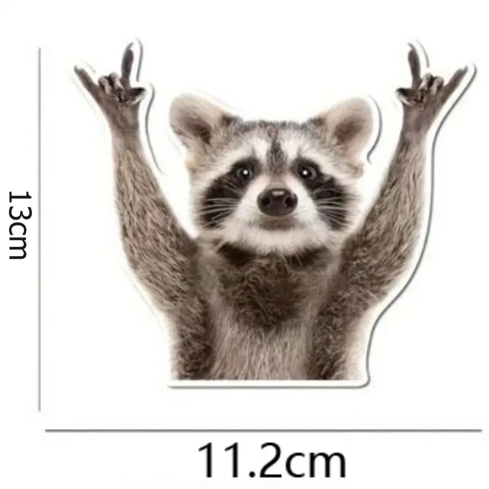 5pcs Raccoon Stickers Car Window Stickers Motorcycle SUV Truck Rear Windshield Weather Resistant Cartoon Animal Decoration