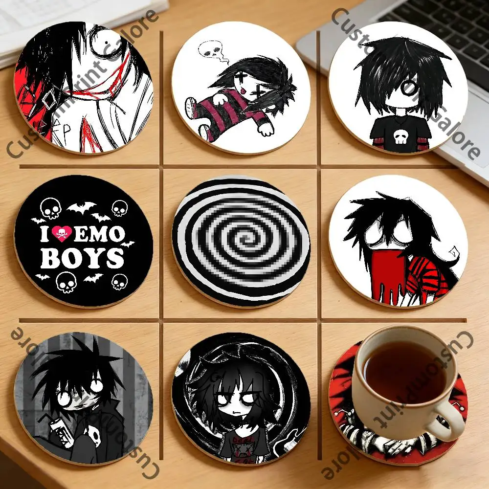 

I Love Emo Boys Eco-Friendly Pine Coasters HD Print Design Non-Slip, Heat-Resistant Table Protection
