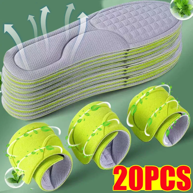1-10Pairs Memory Foam Sport Shoe Insole Orthopedic Deodorizing Insoles Absorbs Sweat Soft Antibacterial Shoe Accessories Unisex