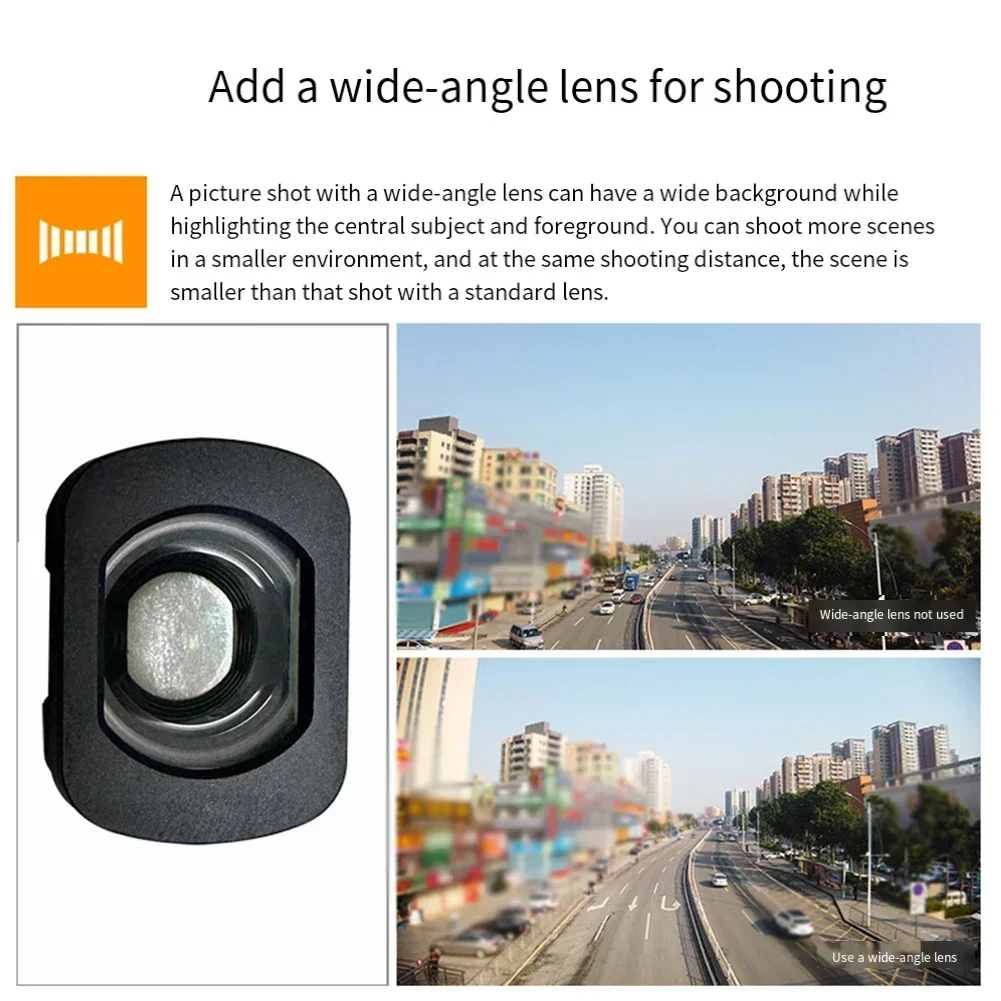 

Capture Wider Scenes Reliable Wide Angle Lens Compact External Wide Angle Lens Easy Installation And Removal Optimal Performance