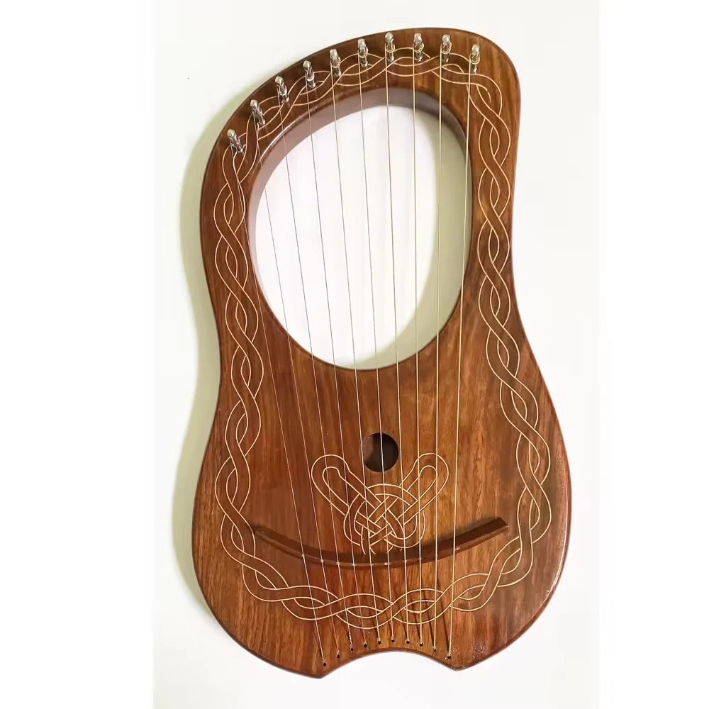 

Wooden Lyre Harp Metal Strings in Solid Colors Rosewood Material Musical Instruments Lyre Harps Highland Product Best Lyre Harps