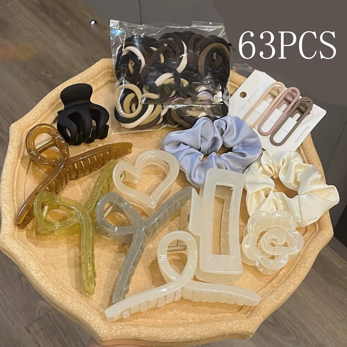 Cute Set Hair Clip Headdress Plush Hair Ring Hairhoop Girls Ponytail Rubber Band Shark Clip Geometry Hair Claw Hair - Image 5