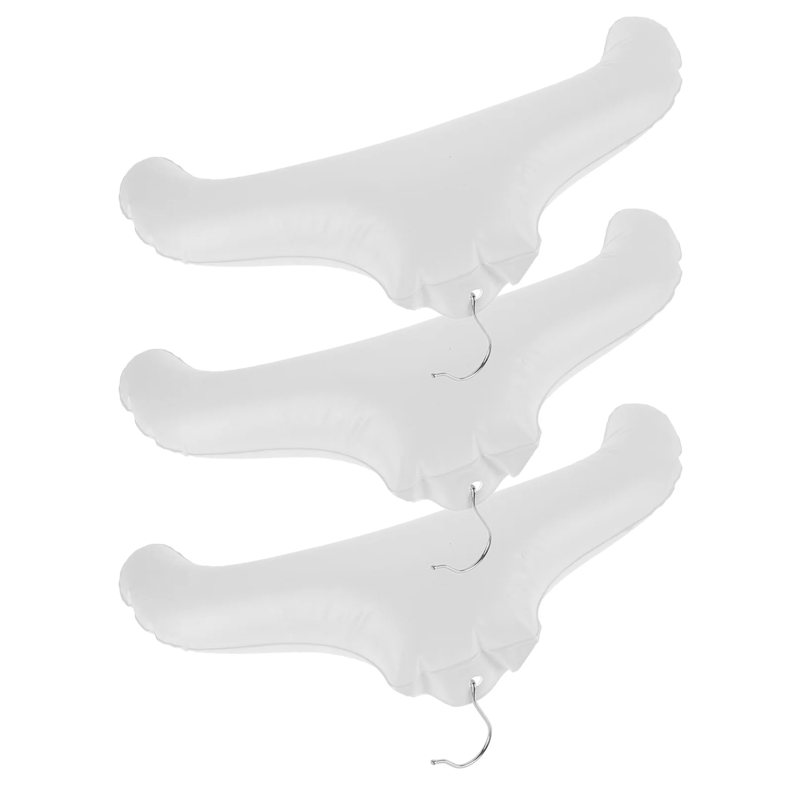 3 Pcs Coat Hanger Inflatable Shirt Hangers Clothes Rack Plastic Pendant Drying for Closet White Travel Organizer