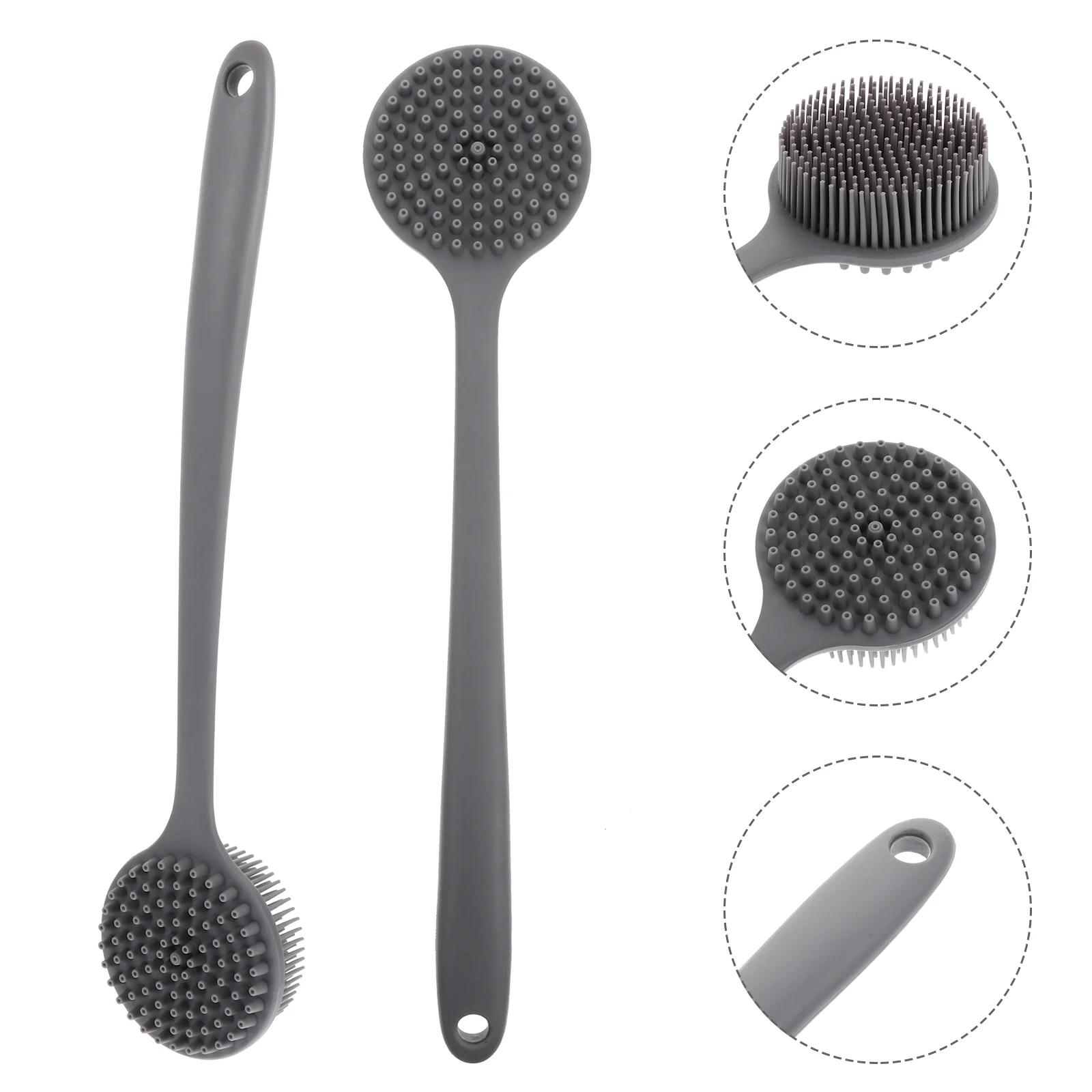 Long Handle Bath Brush Cleanser Bathing Body Accessories Scrub Shower Exfoliating Silica Gel Scrubber Massage Baby Silicone