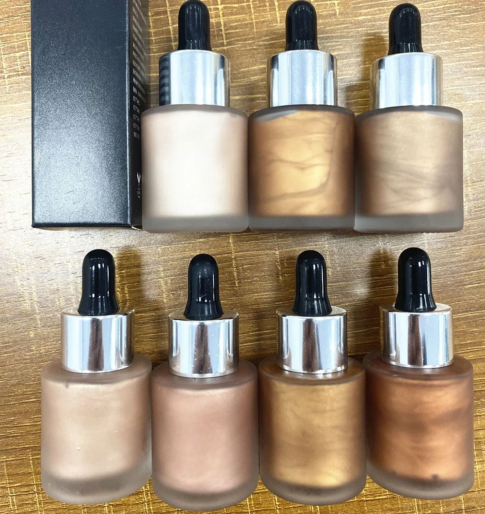 Private Label Liquid Highlighter Custom Logo Shimmer Face Illuminator Oil Glow Contour Concealer Primer Makeup Wholesale