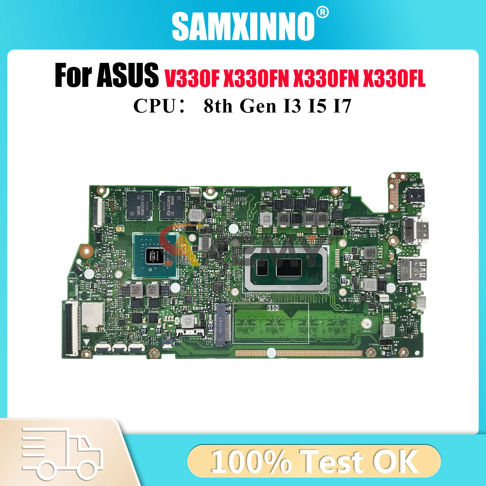 

X330FN Laptop Motherboard For ASUS VivoBook I330FA V330F X330FN X330F S330F R330F X330FL K330F Mainboard I3 I5 I7 CPU tests OK