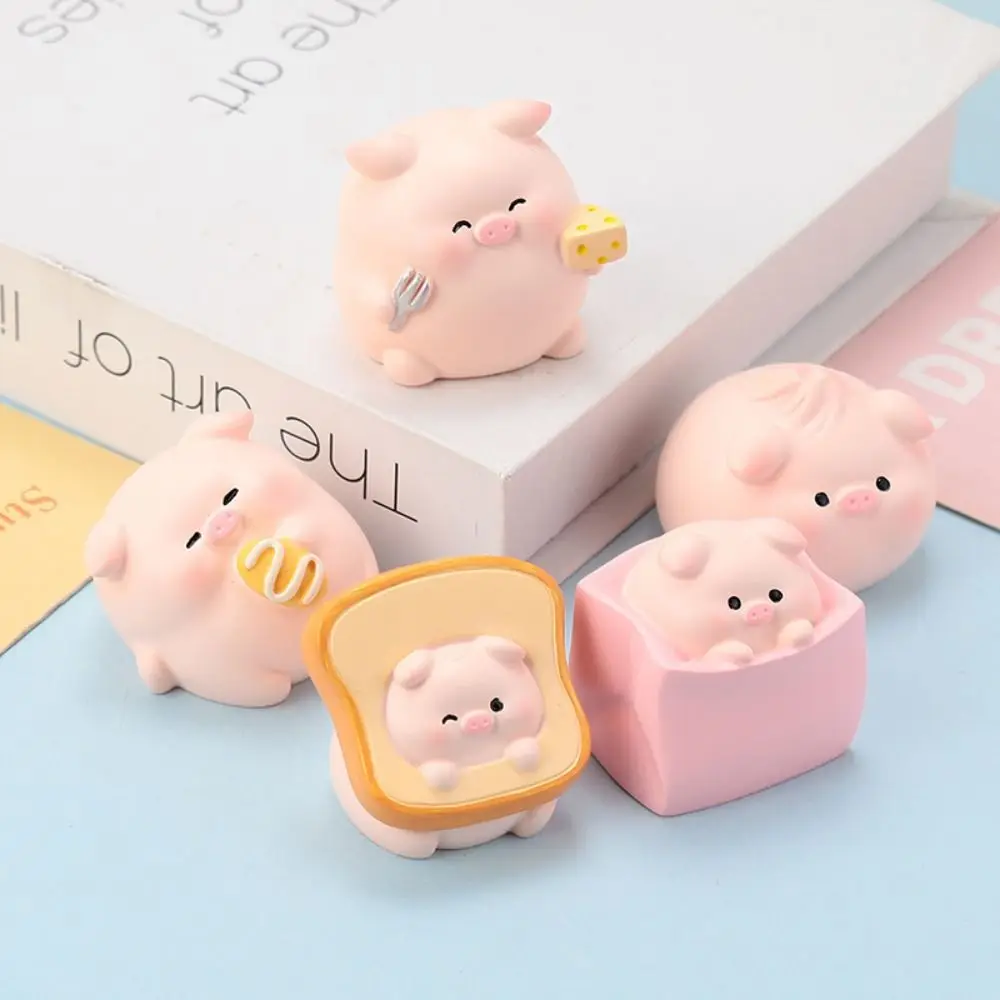 Collection Bread Pig Pink Pig Dolls Sweet Cone Sweet Pig Doll Desktop Ornaments Cute Kawaii Cartoon Model Toy Small Gifts