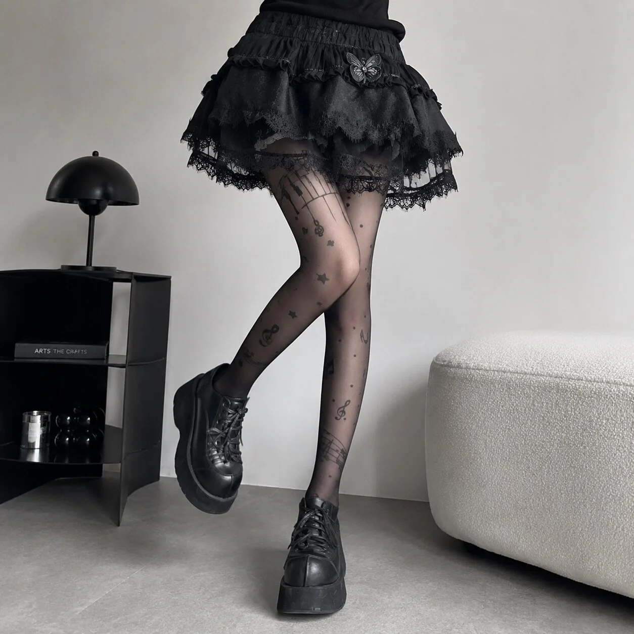 Y2K Millennium Sexy Girl Note Print High Elastic Thin Pantyhose Summer Anti-Catch Thread Women's Sexy Shaping Leggings